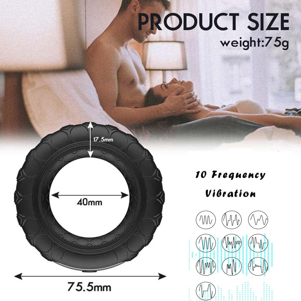 Diameter 4CM Funny Tire-Shaped USB Charging Lock Ring Silicone Ring, Men'S Delay Rings Silicone Soft Premium Elastic Ring for Men Long Lasting Enhancement Ring Bed Exercise Ring Sports Bodybuilding Trainer image number 1