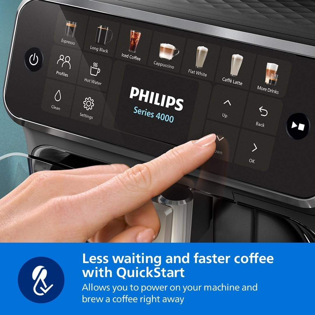 Philips 4400 Series Fully Automatic Espresso Machine &ndash; 12 Hot & Iced Coffees, Quick-To-Clean Lattego Milk System, Silentbrew, Quickstart, Ceramic Grinder, New 2025 Model, Black (EP4441/20) image number 3