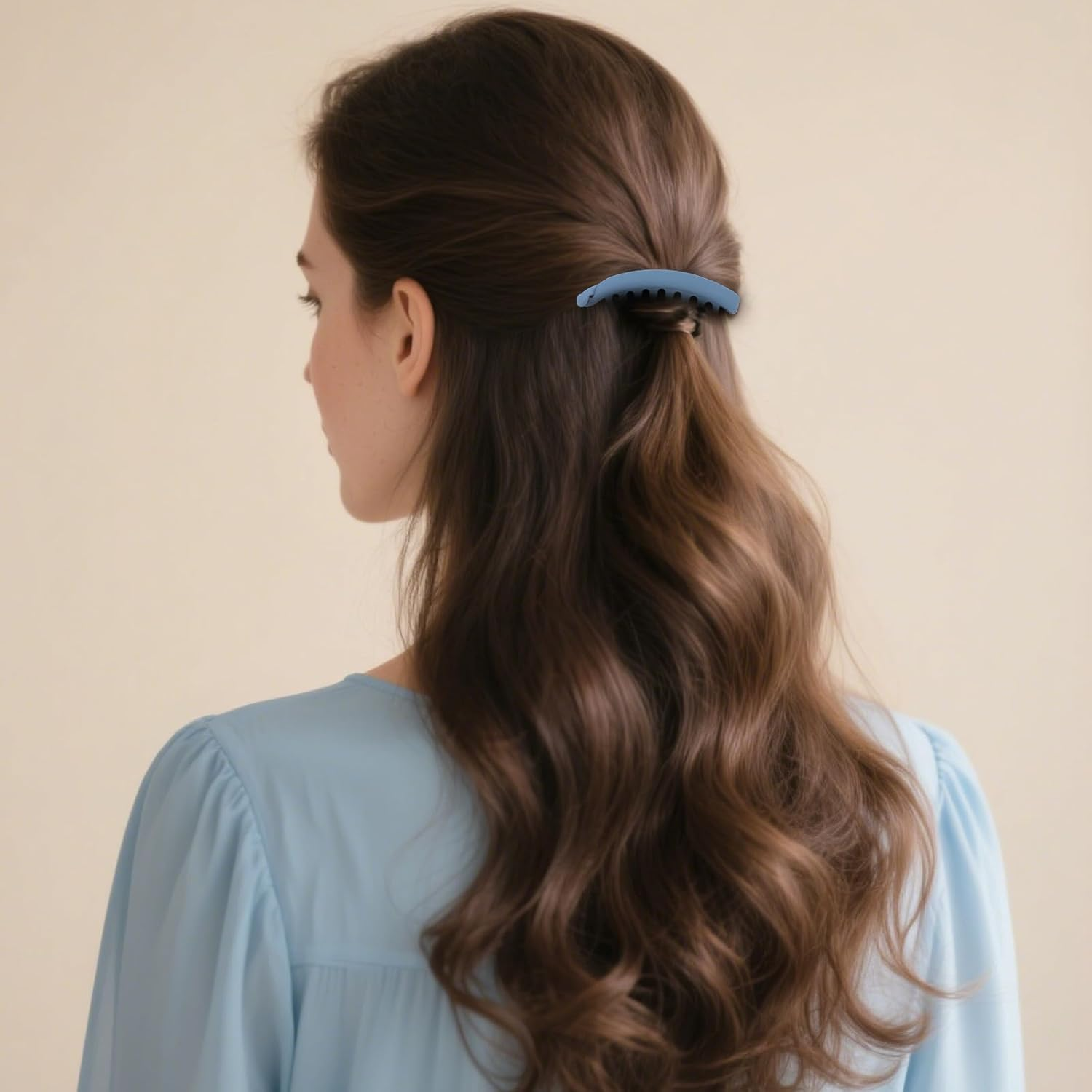 Srotmirw Banana Clip 10 Hair Clips Women Solid Colour Leopard Print for Women and Girls image number 1