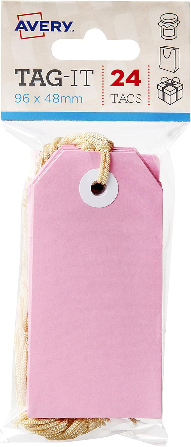 Avery Peach Swing Gift Tags with String, 96 X 48 Mm, 24 Tags (13204)