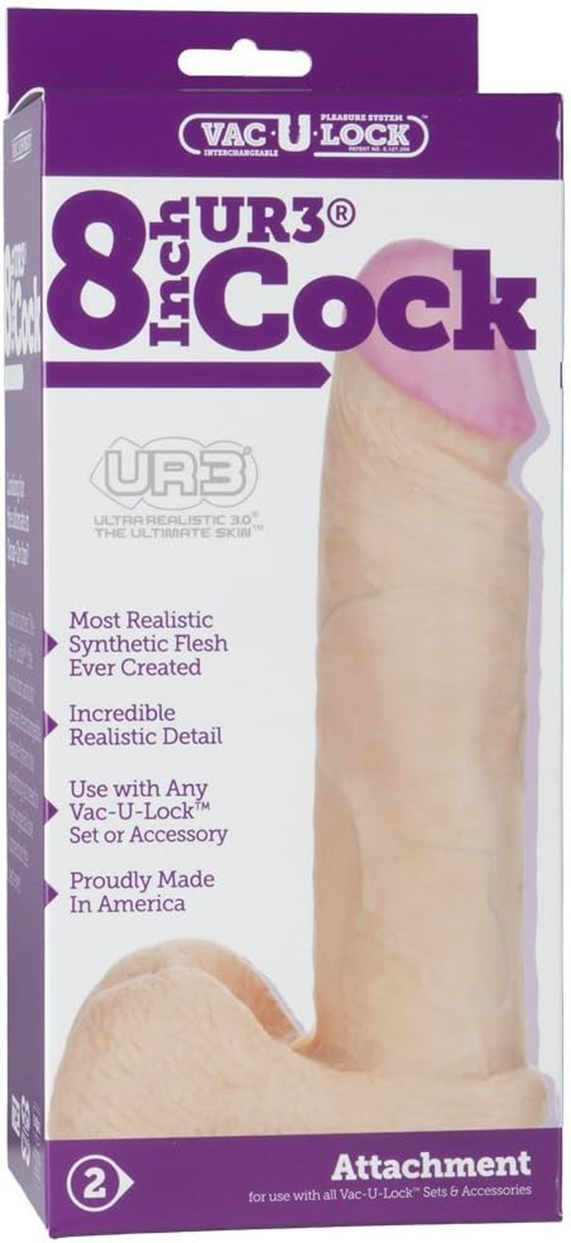 Vac-U-Lock - ULTRASKYN&trade; Cock - Vanilla 8"