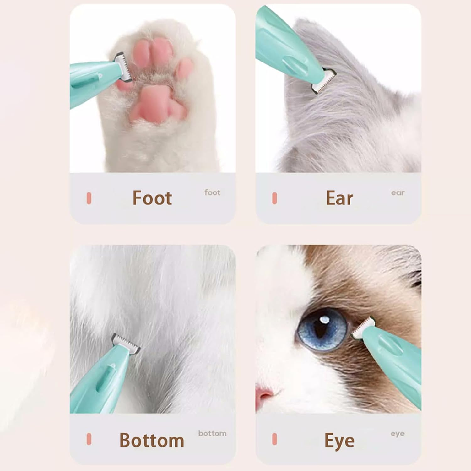 Dog Paw Trimmer,Equipped with LED Lights Paw Trimmer for Dogs,Electric Dog Trimmer,Low Noise Dog Clippers Grooming,Used for Beauty Cat Trimmer (Pink)