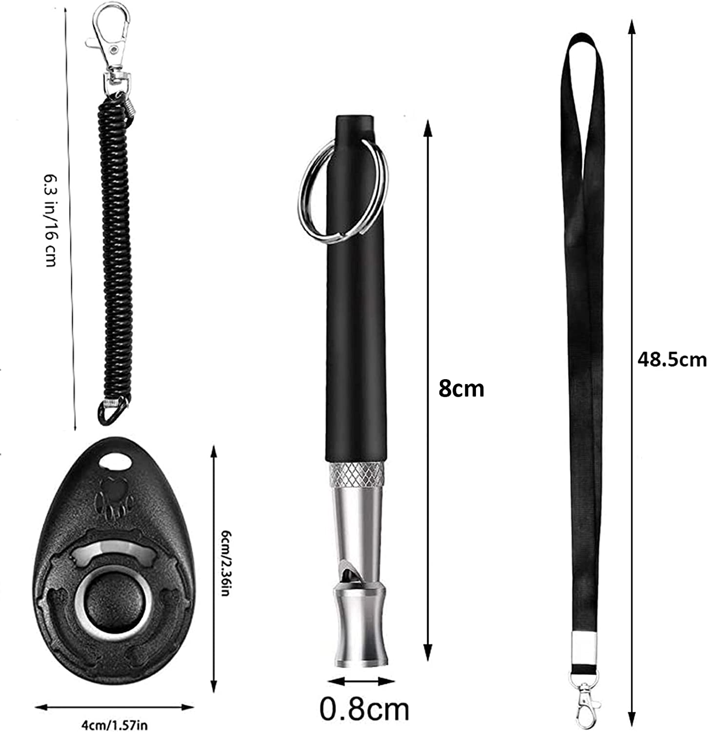 Dog Clickers with Training Whistle Kit, MH MOIHSING Trasonic Silent Dog Whistle Adjustable Frequencies, Professional Training Clicker with Lanyard for Puppies Dogs Pet Stop Barking and Recall Training image number 3