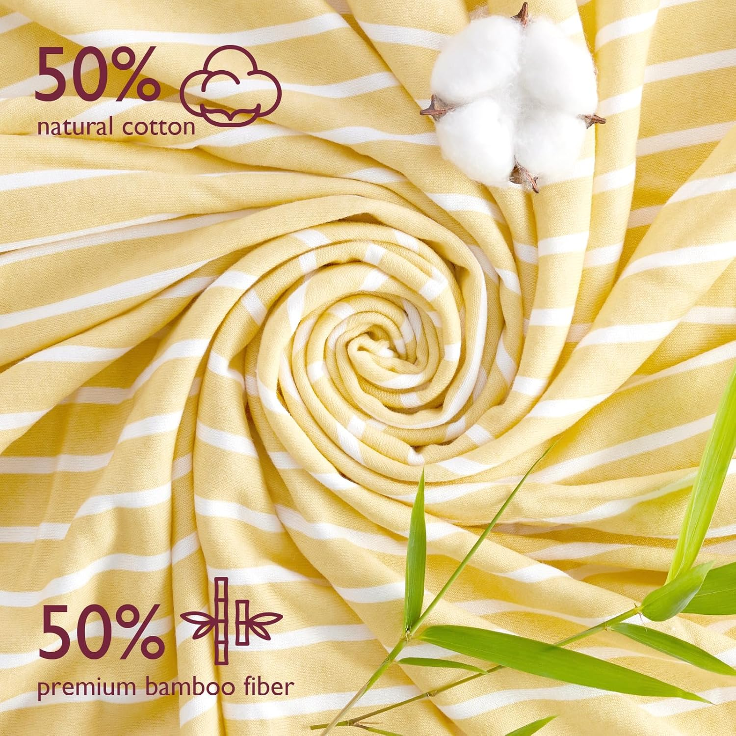 Momcozy Baby Hooded Towel, 2 Pack Baby Towel Set, Super Soft Bath Towel with Original Design, Shower Gifts for Infant, Toddler (28 X 28 Inch, Lemon Leaves) image number 4