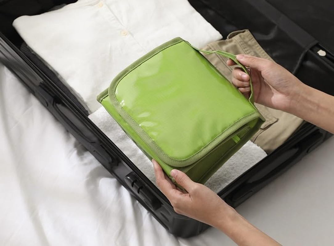 NQQNQQ Hanging Toiletry Bag for Men & Women, Waterproof Travel Makeup Organizer, Large Capacity with Multiple Compartments, Shaving & Full-Sized Toiletries Storage Bag. SO-T (Green) - Green image number 4