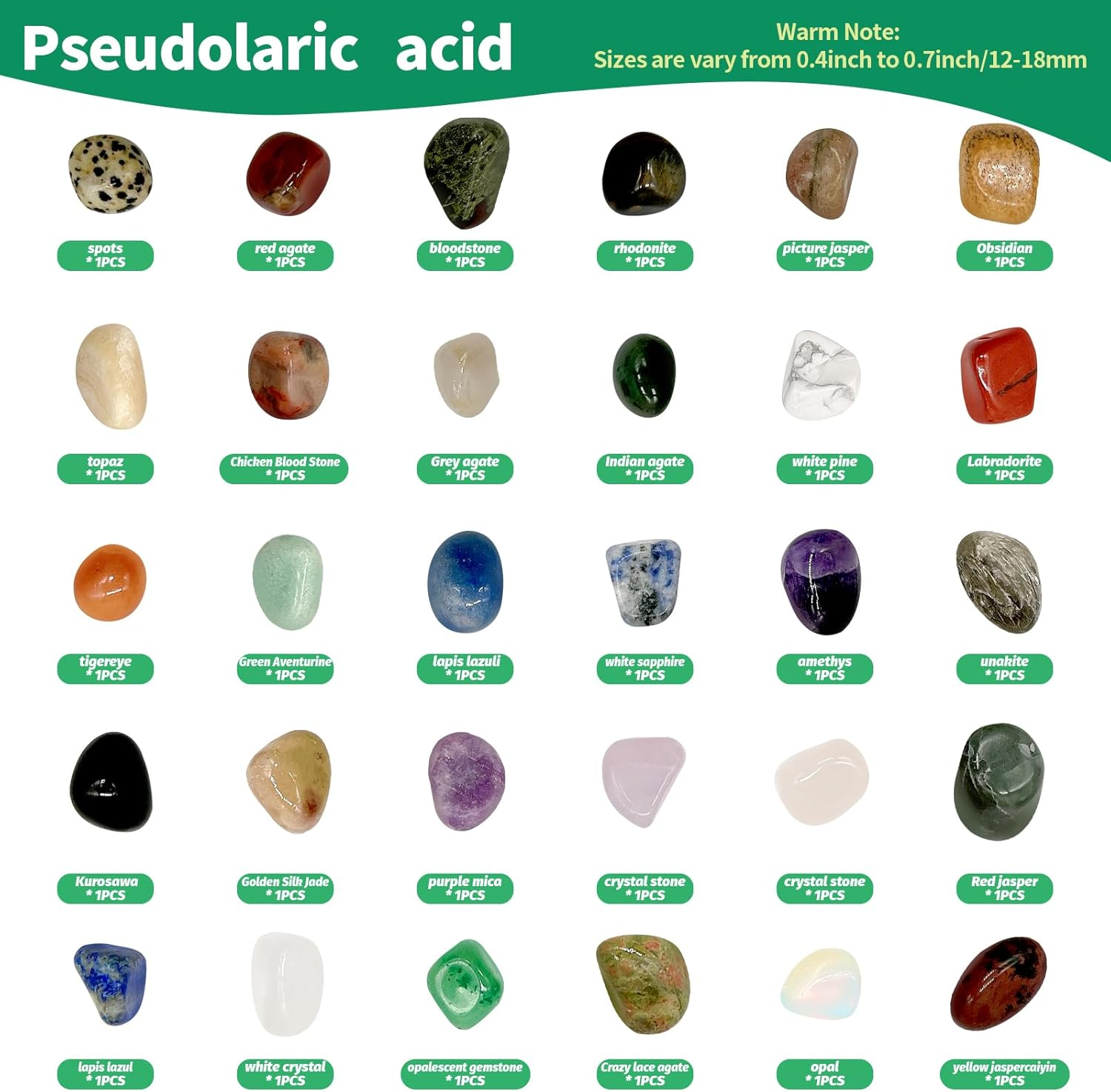 30 Pcs Gemstones & Crystals Educational Collection Gift Box Kit Display Case for School, Rock Geology Gem Science Kit for Teacher image number 5