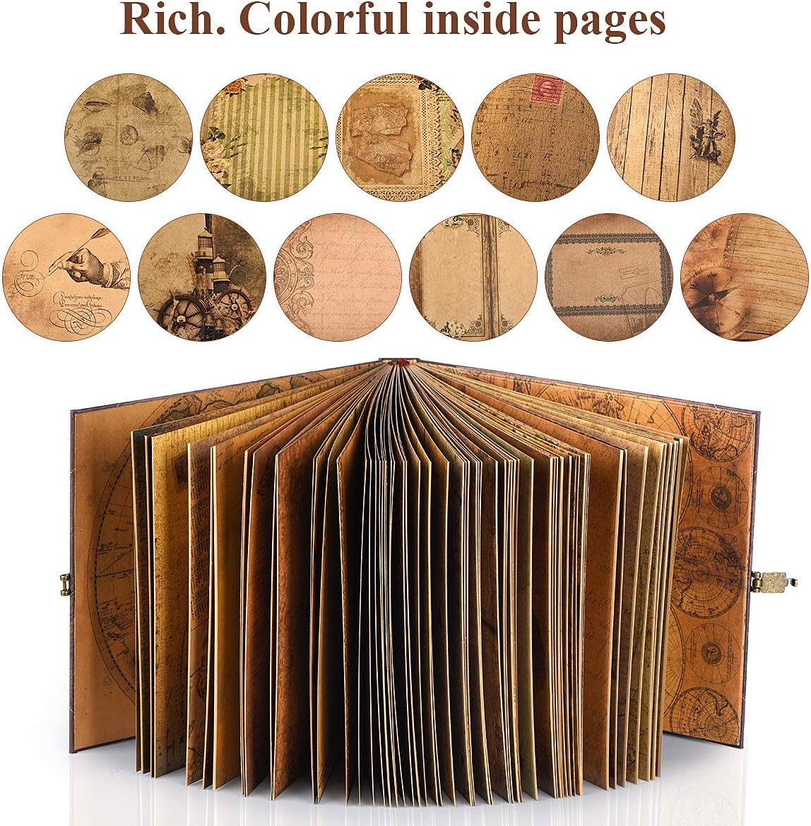 Our Adventure Book Travel Diary Photo Book,Scrapbook, Photo Album,Retro Style Travel Souvenir, Vintage Guestbook DIY Anniversary Wedding Travel Writing Baby Friend Gift, Women'S Day Gift(Ball) image number 4