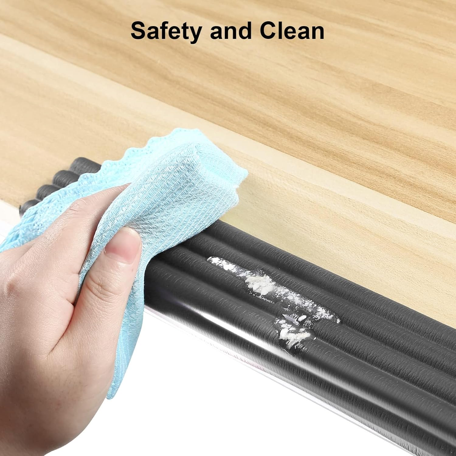 Proofing Edge Corner Protector, 16.4 Ft Edge Guards Padding with 3M Adhesive, Extra-Wide Soft NBR Rubber Foam Padding, Furniture,Sharp Edge Safety Corner Edge Bumper Guard-Black image number 5