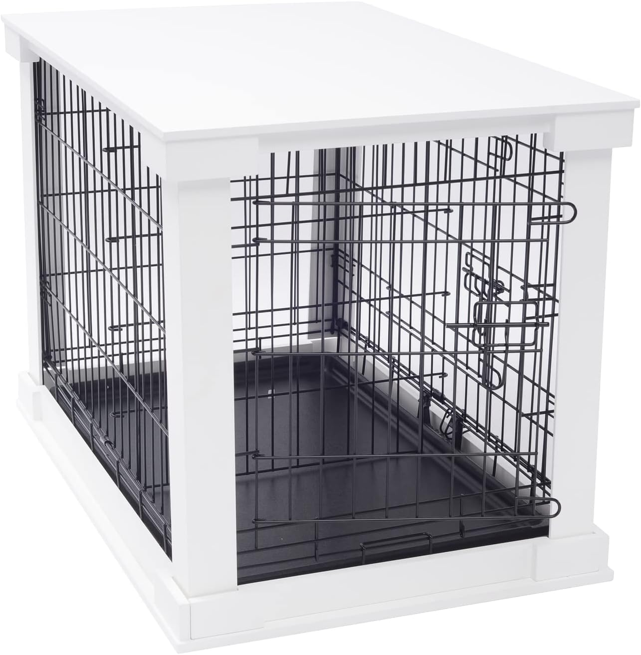 Zoovilla PTH0662020110 Triple Door Dog Crate, Medium, White