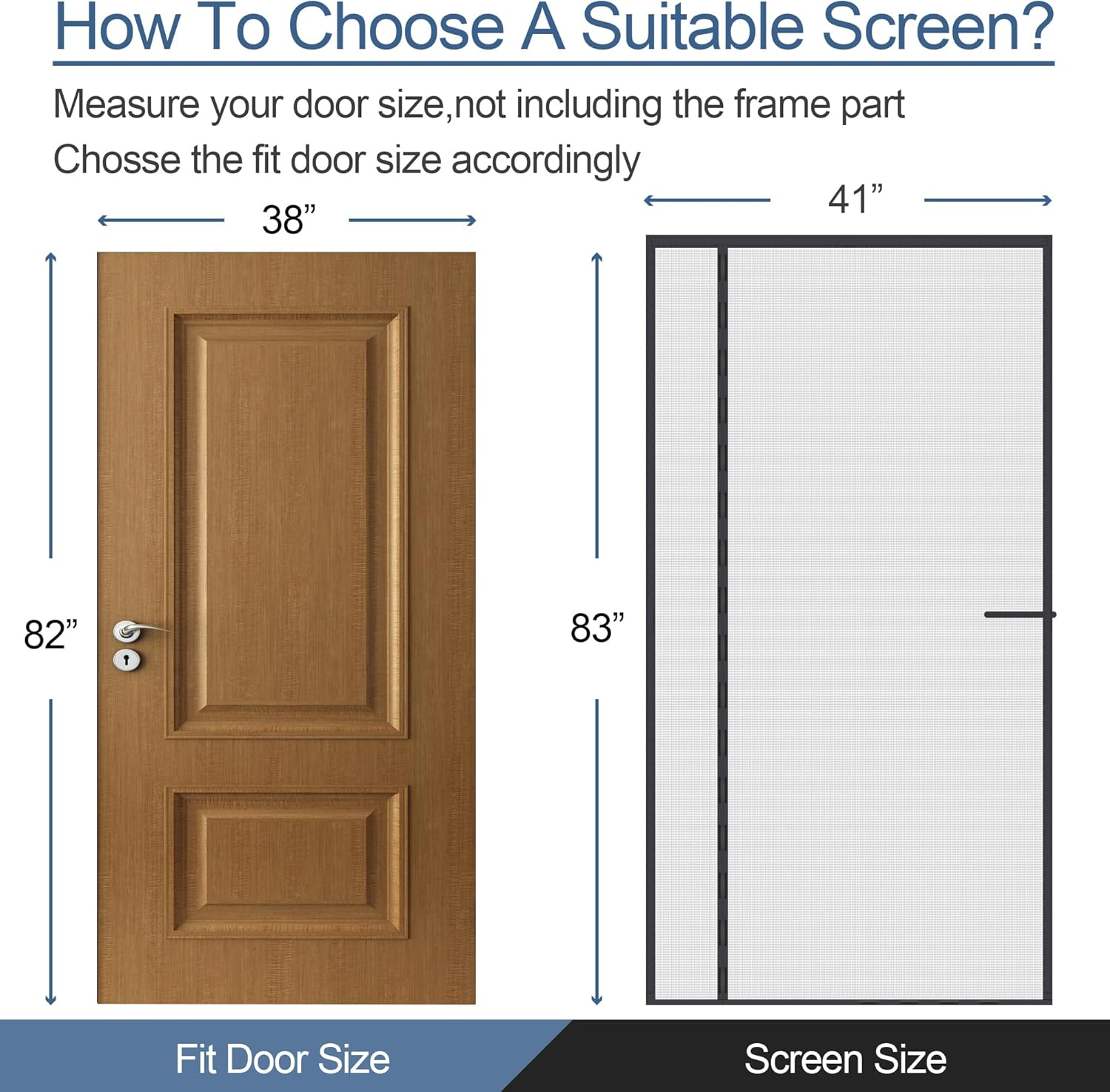 Upgraded Magnetic Screen Door Thicker 255G/㎡ Fiberglass Mesh,Reversible Left Right Side Opening,Fit Door Size 38 X 82 Inch,Retractable Door Screen Magnetic Closure,Door Curtain for Single Front Door image number 6