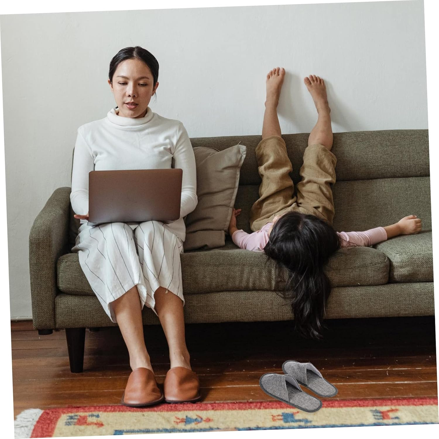 Didiseaon Portable Non-Slip Travel Folding Slippers for Men and Women 4 Pairs (2 Grey Canvas 2) for Home Business Trips and Travel image number 6