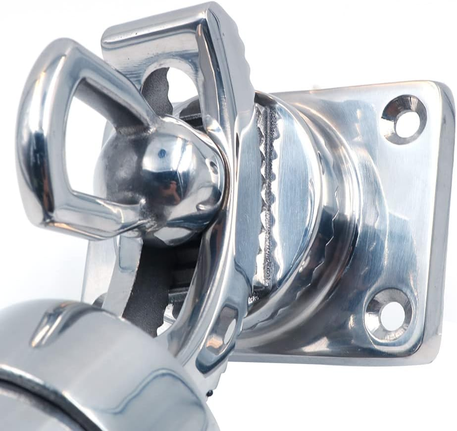 360 Degree Adjustable ZONADA Fishing Rod Holder, 316 Stainless Steel Fishing Rod Holder, Marine Grade, Deck Mount Rectangular Base for Marine Fishing Boat,Yacht image number 4