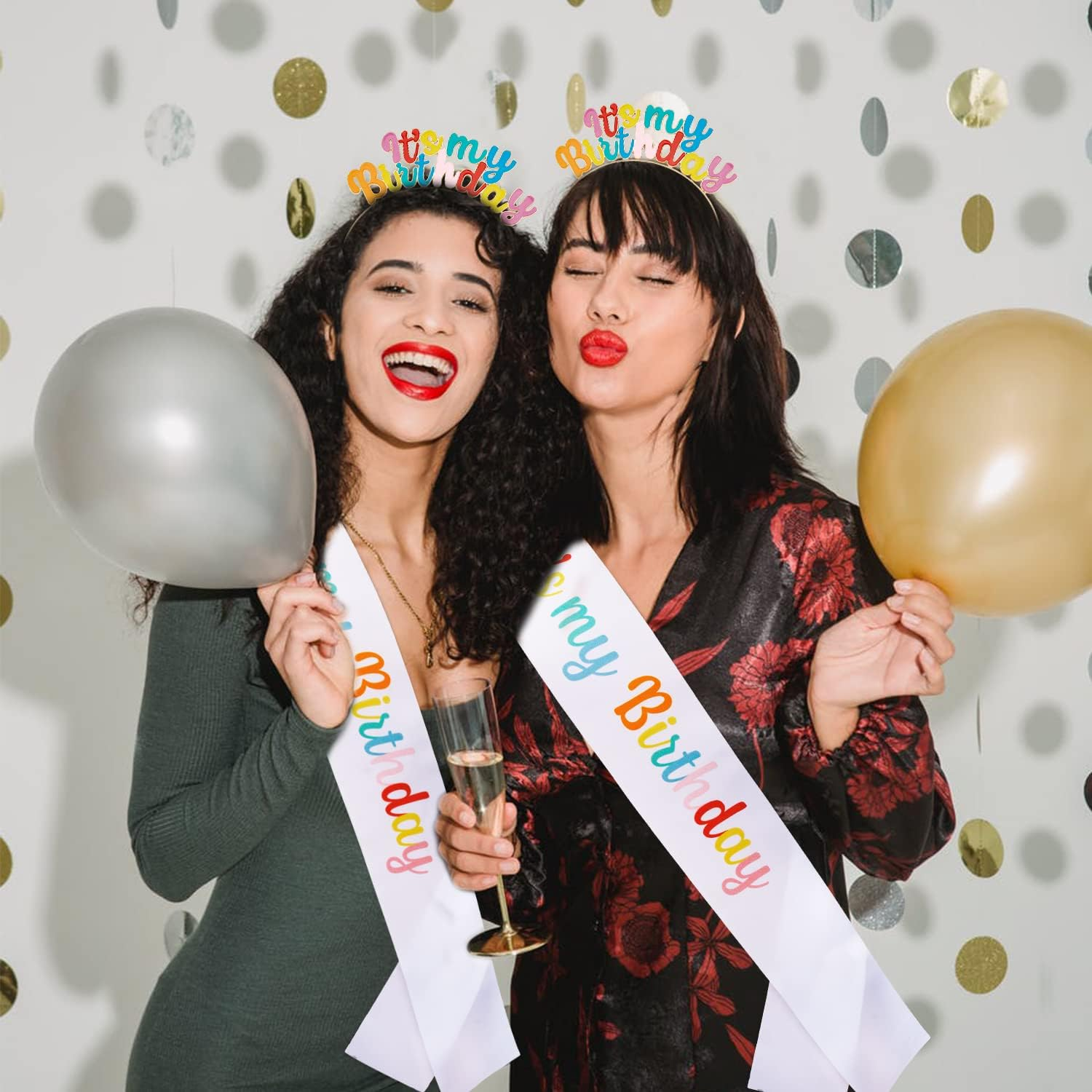 Chanaco Birthday Sash Birthday Girl Headband Set Birthday Crown Tiara Birthday Girl Sash Birthday Crowns for Women Happy Birthday Decorations Birthday Gifts for Women - Colorful image number 2