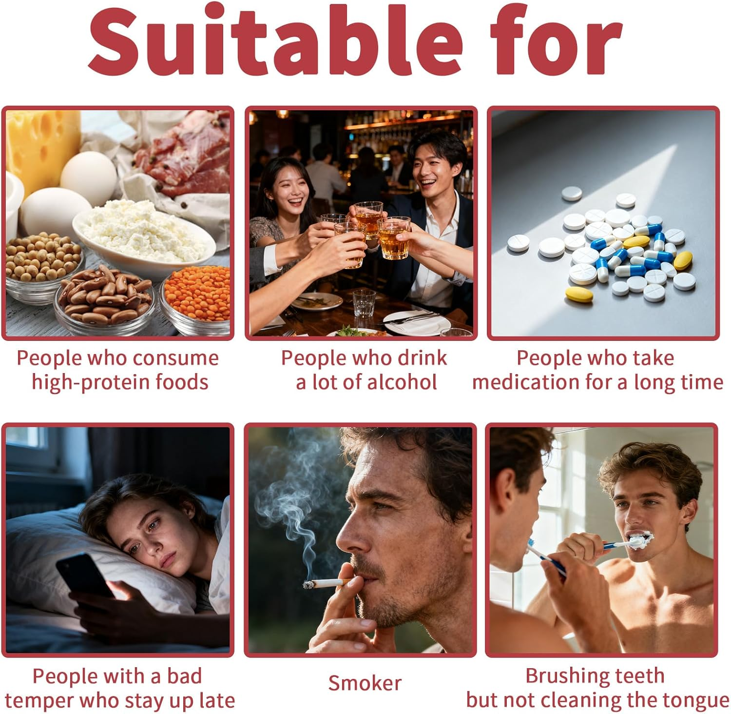 8 Pcs Silicone Tongue Scraper, Tongue Cleaner with Anti-Slip Handle, for Cleaning the Mouth and Keeping Breath Fresh