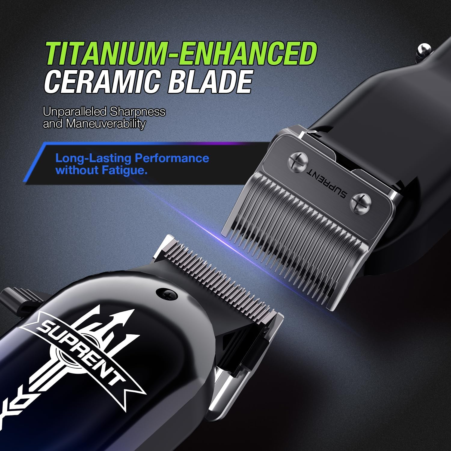 SUPRENT Hair Clippers for Men Professional - 7000 RPM Powerful Cordless Hair Clippers with Ceramic Taper Blade, Zero-Gapped Barber Clippers Set - Type C Rechargeable, Fashion Gifts for Men image number 4