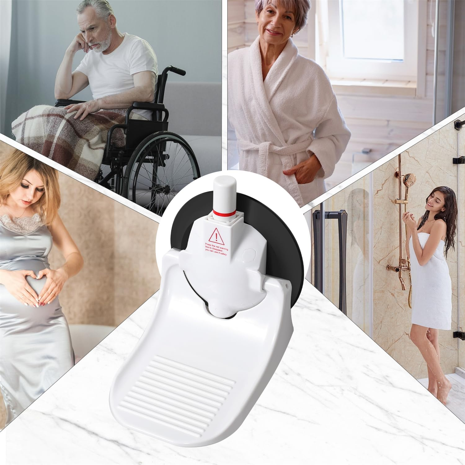 Shower Foot Rest for Shaving Legs, Upgraded Safety Bathroom Foot Pedal with 5 Inches Powerful Suction Cup, Maximum Load Capacity 368 Pounds, Foot Stand for Shower to Shave Legs, White image number 3