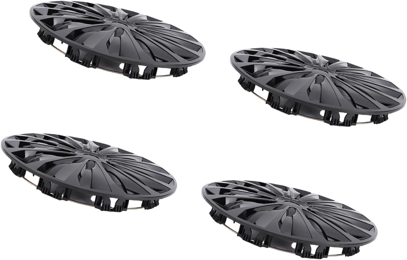 Diyeeni Wheel Rim Cover, R15 4 Pcs Wear Proof Modern Look 15In Hubcaps for Most Cars Truck SUV (Black)