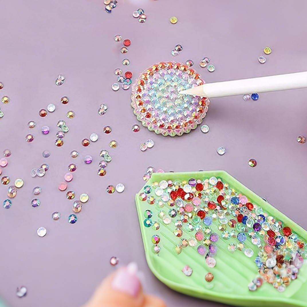 6000Pcs Nail Art Rhinestones, Betterjonny 24 Colors 5Mm round Nail Flatback Rainbow Gems Set with Tweezers and Pencil AB Glitter Flat-Bottomed Rhinestone for Crafts Decoration and Jewelry Making - 24 Rainbow Color image number 2