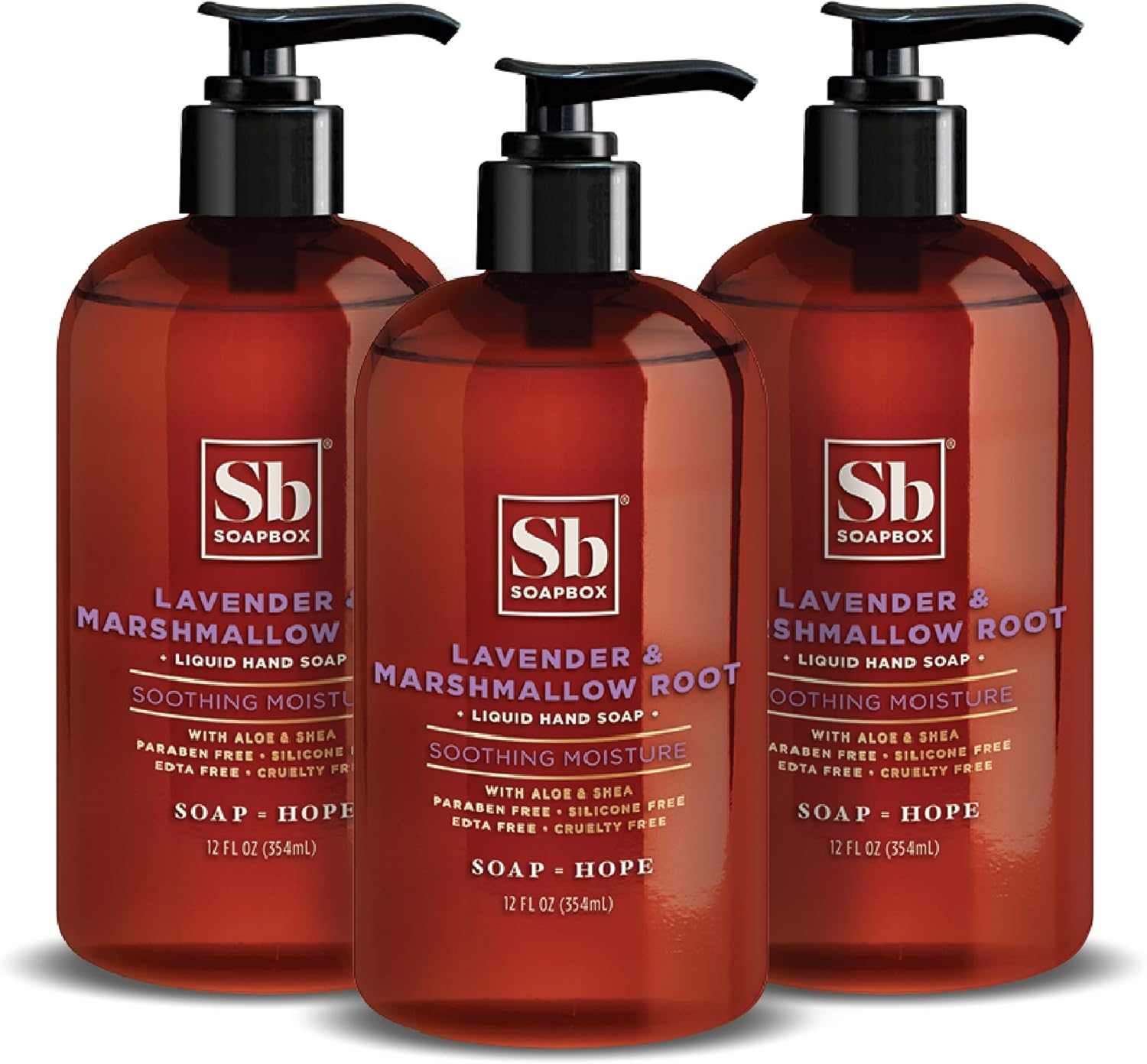 Soapbox Liquid Hand Soap, Coconut Milk & Sandalwood, Gentle & Moisturizing Hand Wash for Kitchen and Bathroom, Vegan & Cruelty Free Scented Hand Soap 12 Ounce Pump Bottles (Pack of 3)