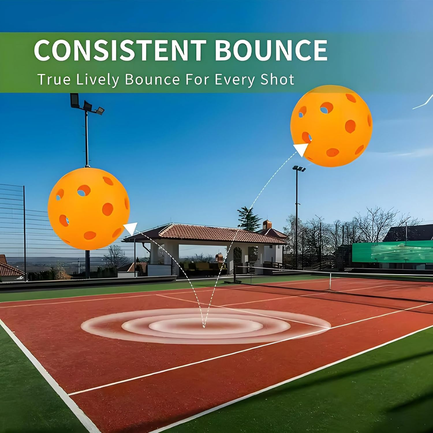 4-Pack 40-Hole Pickleball Balls - Professional Grade, 2.91" Diameter, High Balance and Stable Bounce for Realistic Flight - Premium Pickleball Equipment for Outdoor/Indoor Play image number 5