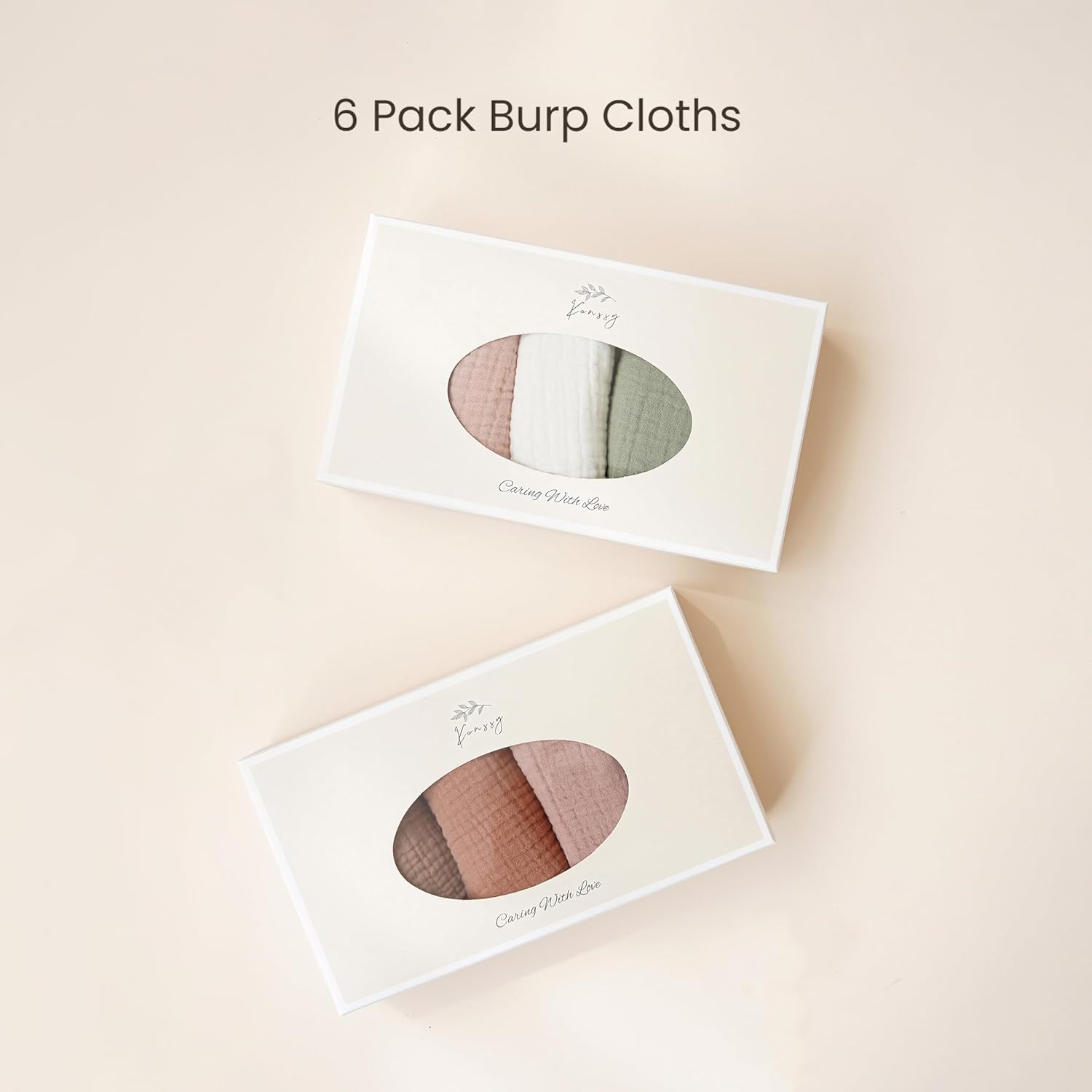 Konssy Muslin Baby Burp Cloths Sets for Unisex- 6 Pack Large 100% Cotton Burping Clothes for Newborn，Baby Girls and Boys - Blue image number 2