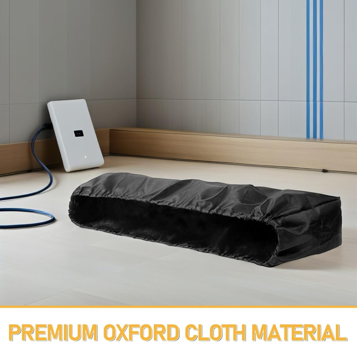 Oxford Cloth Patio Heater Cover Dustproof Outdoor Heater Protection with Rope Buckle for Garden Terrace Black image number 3