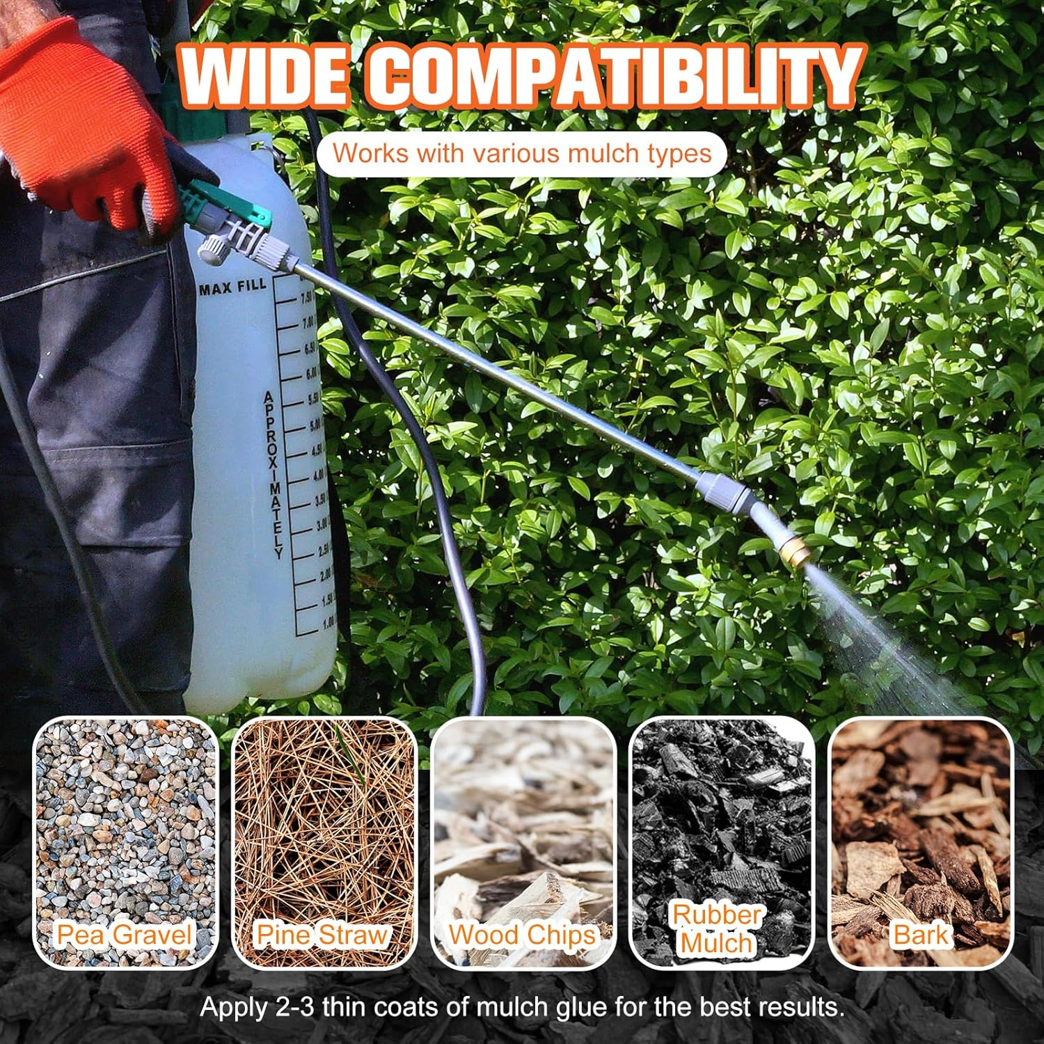 Teexpert Mulch Glue - 0.5Gallon/64Oz for Landscaping, High Strength Landscape Adhesive, Gravel Stabilizer, Binder for Gravel, Mulch & Bark