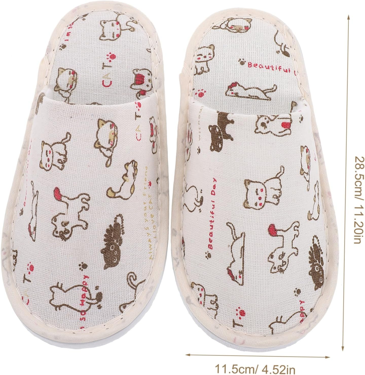 FOMIYES 4Pairs Winter Non-Slip Slippers Disposable Spa Hotel Shoes Indoor Fluffy Bath Slippers image number 6