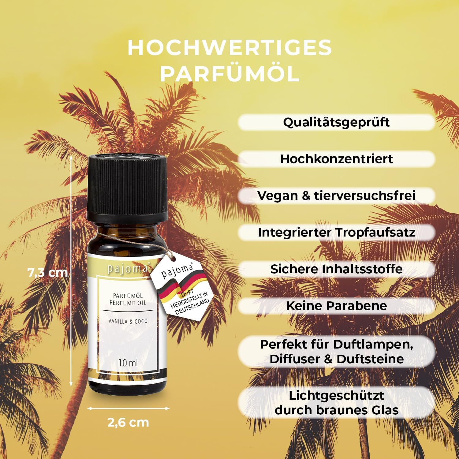 Pajoma Vanilla & Coco Perfume Oil 10Ml Finest Perfume Oils Gift Boxed image number 1