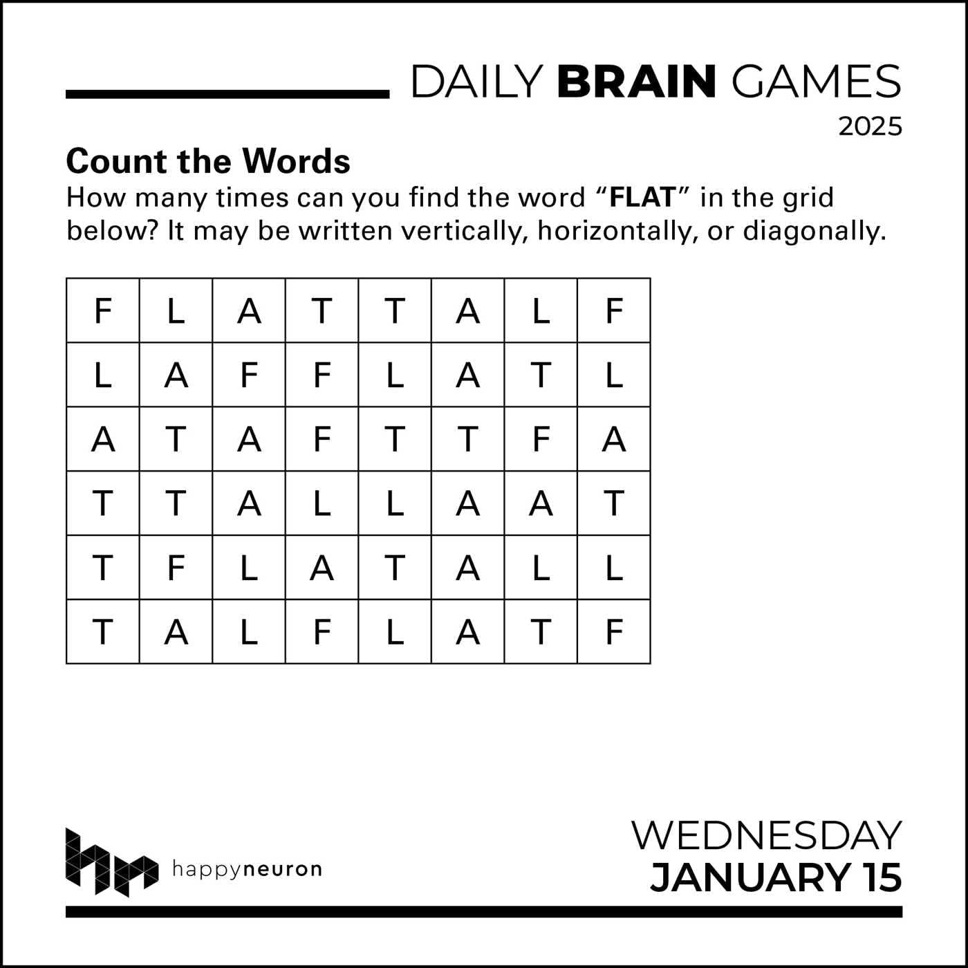 Daily Brain Games 2025 Day-To-Day Calendar