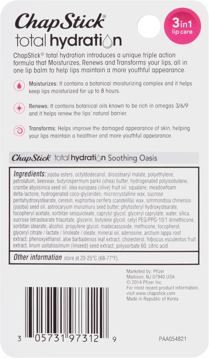 Chapstick Total Hydration 3 in 1 Soothing Oasis image number 1