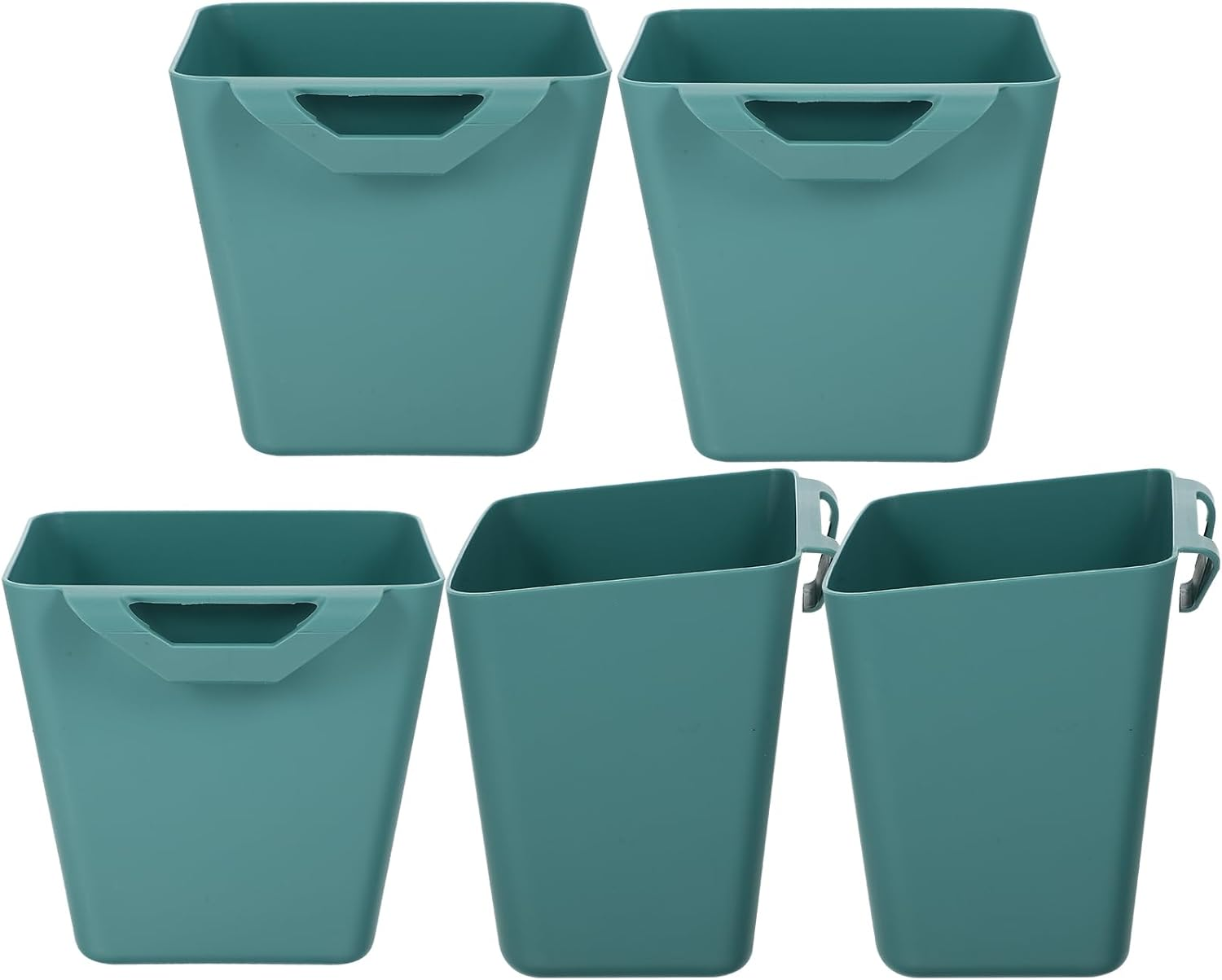 STOBAZA 5Pcs Green Wall-Mounted Storage Baskets Hanging Trolley Organizer Basket for Home Bathroom Makeup Shampoo Holder Space-Saving Pencil Holder image number 2