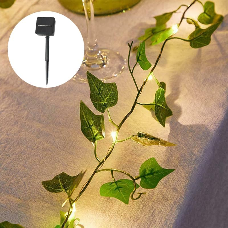 Leona Co 10M Solar Fairy String Lights with Ivy, Solar 100LED Plant Vine Lights for Wall Room Window Wedding Indoor Outdoor Party Halloween Festival Decor image number 2