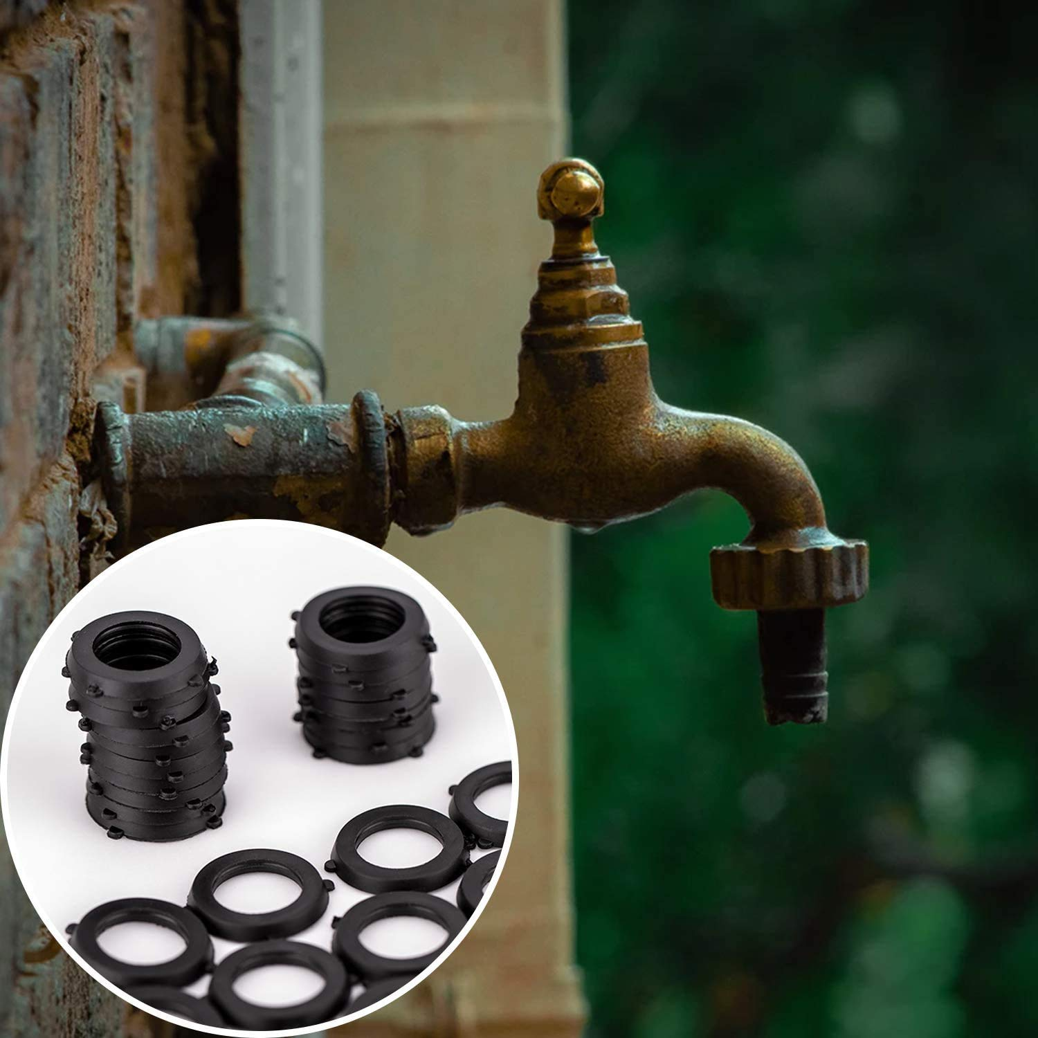 Luter Garden Hose Washers, O-Ring Rubber Washers Seals Self Locking Tabs, Pack of 30 image number 3