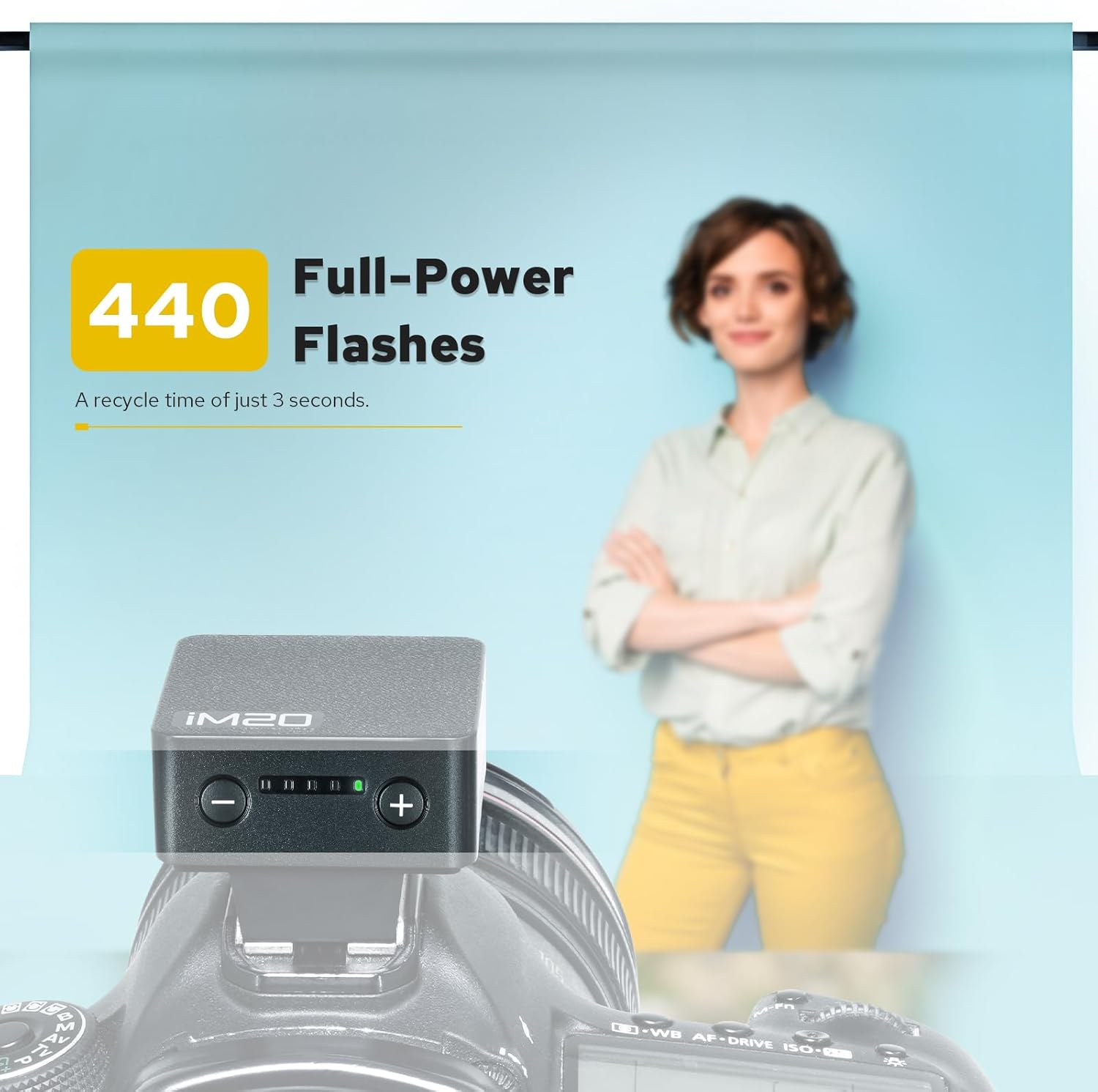 Godox Im20 Camera Flash, USB C Charging Built-In Battery with 5 Levels Flash Power for Canon/Sony/Fujifilm/Nikon/Panasonic/Olympus, for Cameras with Single-Contact Hotshoe image number 5