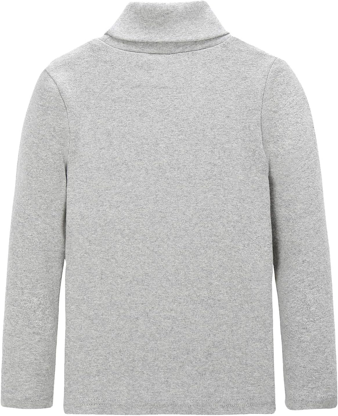 CUNYI Boys Girls Turtleneck Long Sleeve Soft Cotton T-Shirts Solid Color Warm Tee Tops image number 2