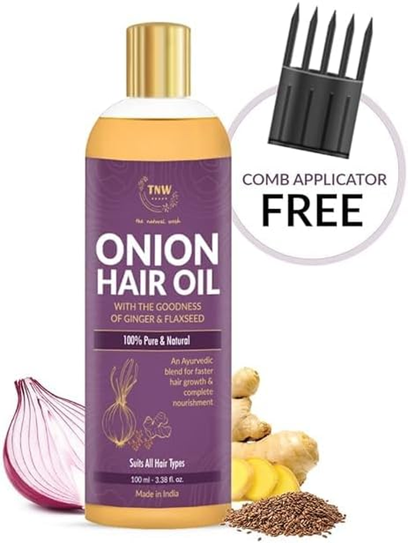 TNW-THE NATURAL WASH Onion Hair Oil for Strong & Healthy Hair for All Hair Types, Prevents Hair Fall, No Mineral Oil & Synthetic Fragrance, 100Ml, (Pack of 2) image number 3