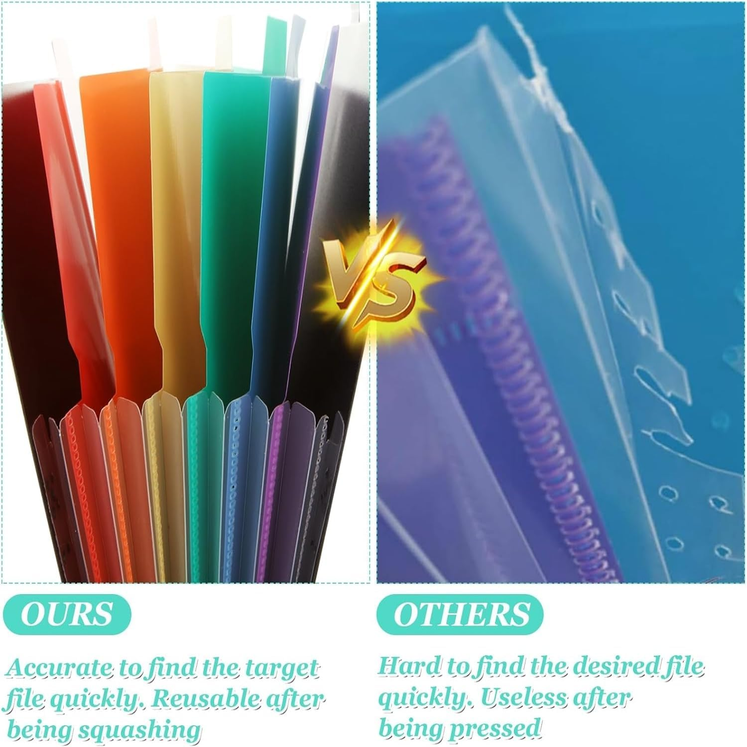 2 Pcs Colorful 7 Pockets Expanding File Folder with Tabs for A4 Paper Size, Plastic Accordion Filing Folder Organizer with Sticker Tabs, Ideal for in School, Home, and Office image number 6