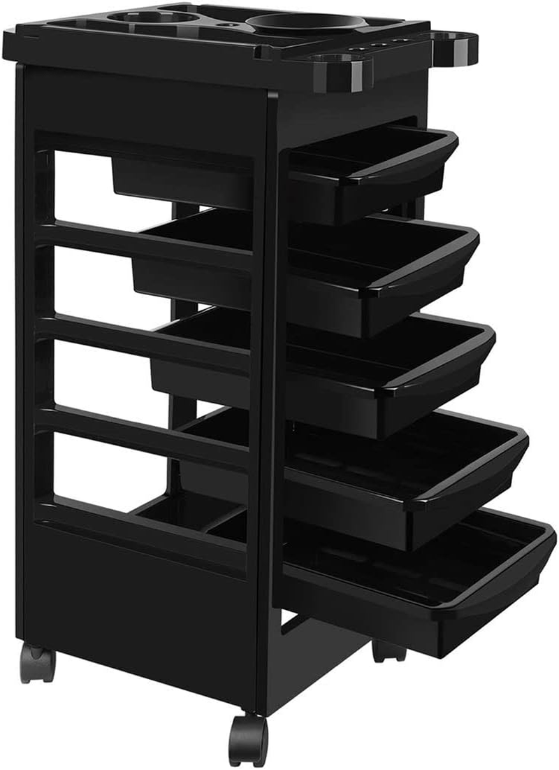 Hairdressing Trolley Storage Rolling Tool Cart Salon Furniture on Wheels 6 Tiers 5 Tray image number 1