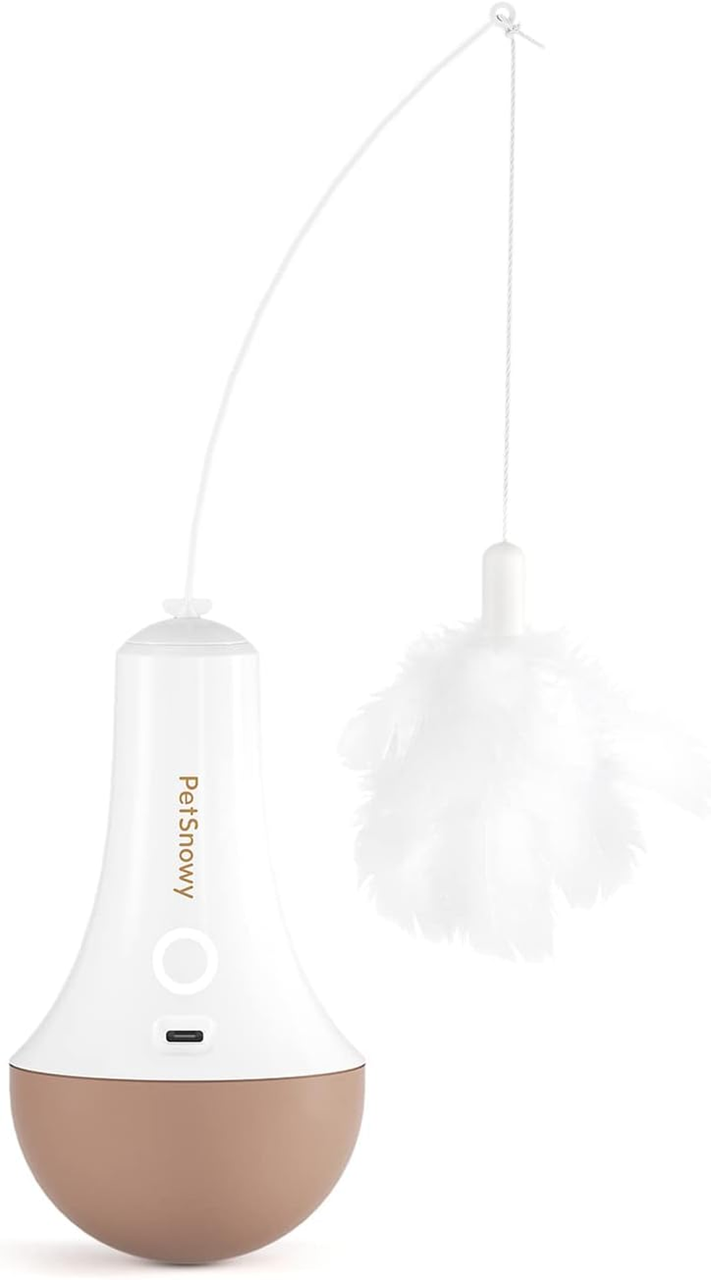 Interactive Cat Toy for Domestic Cats, Ultra Quiet Automatic Cat Toy with Random Movement, Interactive Cat Feather Toy for Active Cats, Automatic off Timer, Again image number 4