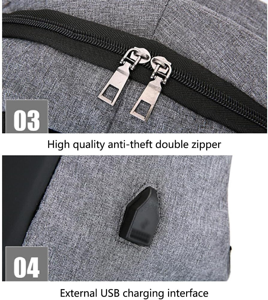 Charging Hole Anti-Theft Backpack Professional Simple Style Men Laptop Backpacks with Hiding Zipper Laptops Carrier Bags image number 2