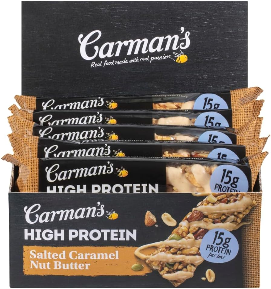 Carman'S High Protein Salted Caramel Nut Butter Bar - 9 X 60G (Pack of 9) image number 3