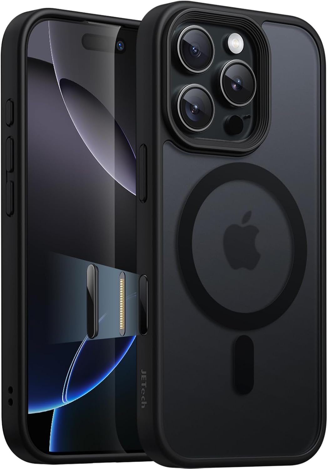 Jetech Magnetic Case for Iphone 16 Pro Max 6.9-Inch with Camera Control Capture Button, Compatible with Magsafe, Translucent Matte Back Slim Shockproof Phone Cover (Desert Titanium)