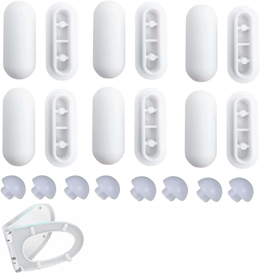 20Pcs Toilet Seat Bumpers,Universal Toilet Lid Cushions Pads Anti-Noise Replacement Seat Lid Buffers for Home Hotel Bathroom (White) image number 2