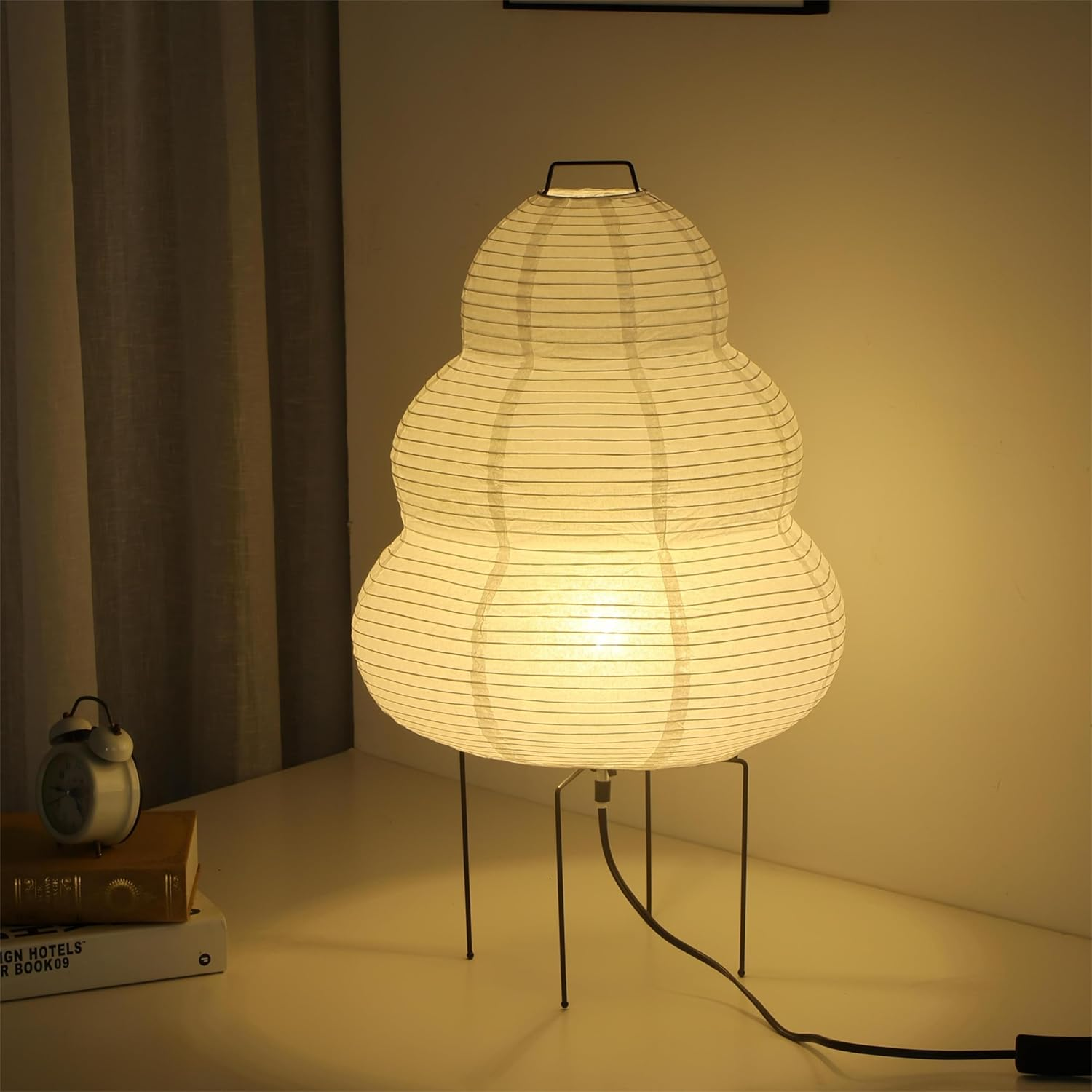 Noguchi Floor Lamp, Akari Rice Paper Lamp, Paper Lantern Floor Lamp with Warm and Cozy Ambiance for Any Room image number 4