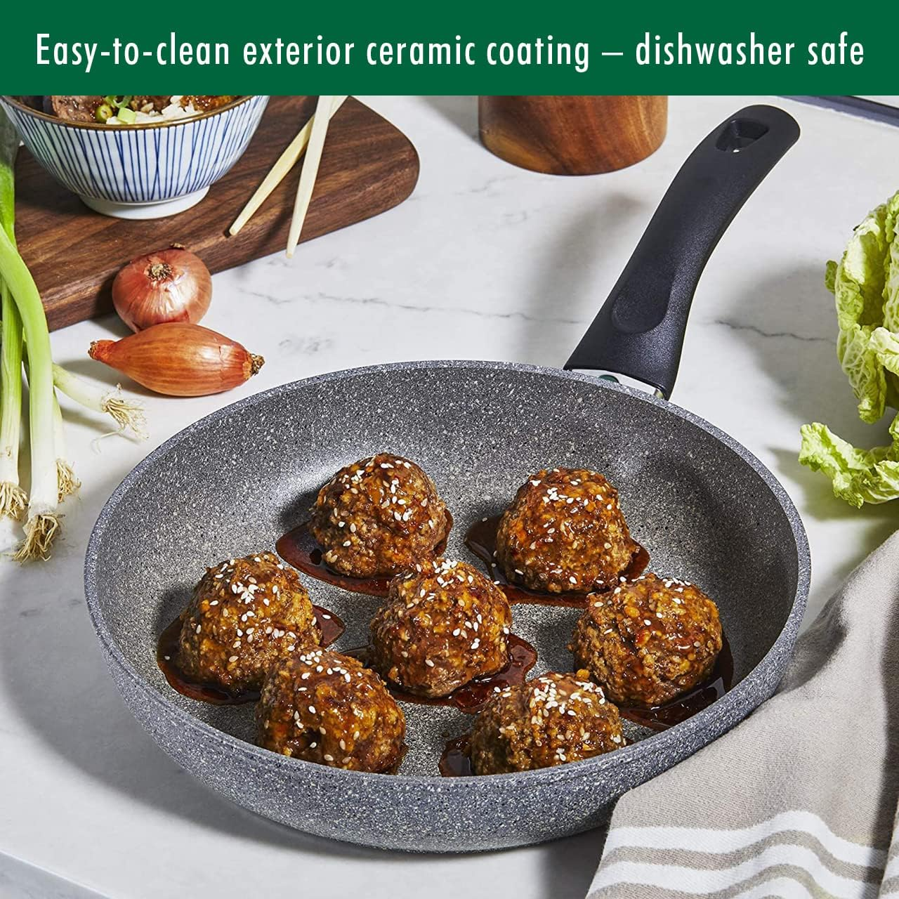 Ballarini Parma Forged Aluminum 12-Inch Nonstick Fry Pan, Made in Italy, Granite image number 3