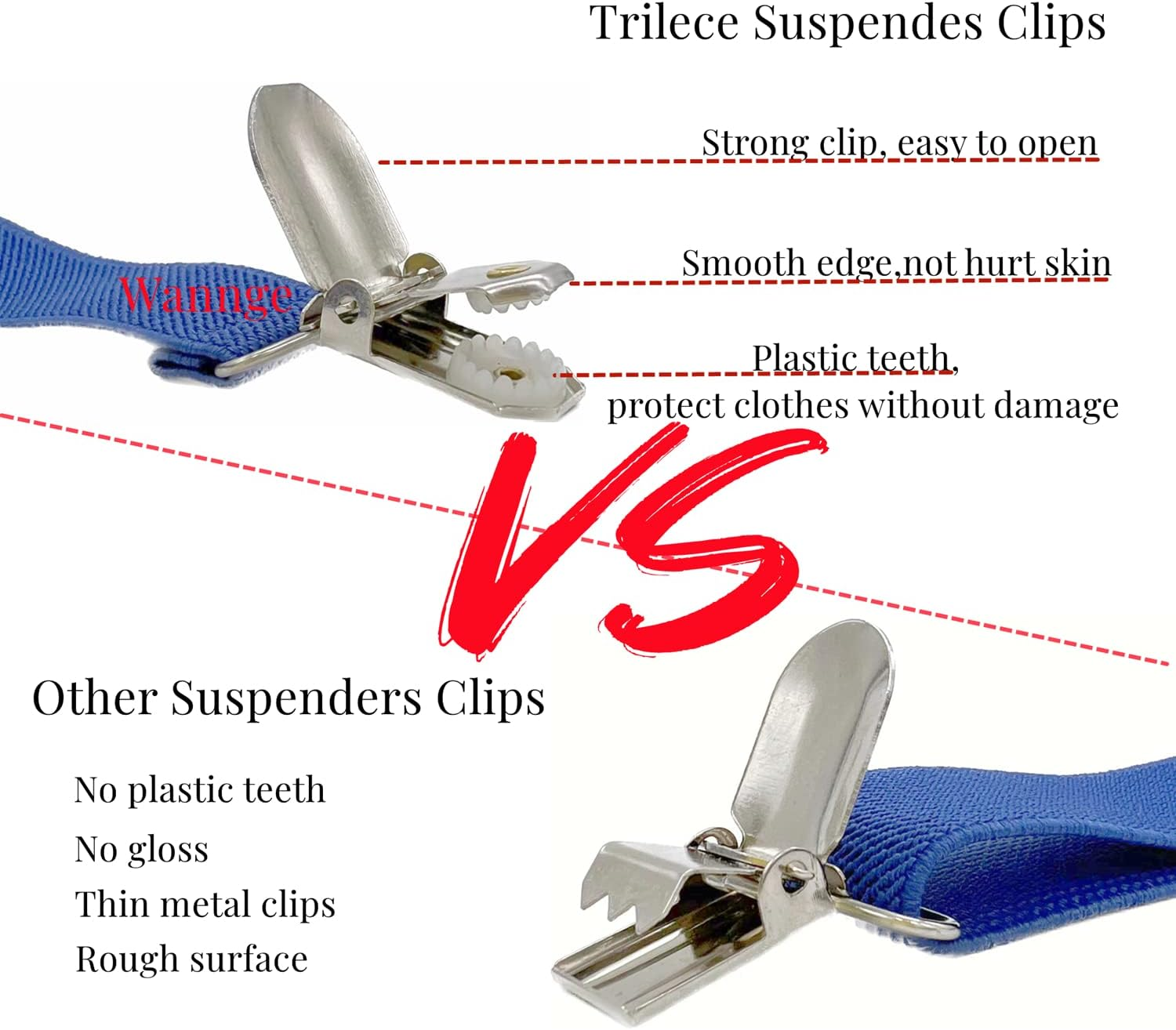 Mens Suspenders 1" Inch Elastic Adjustable Y-Back Clip-On Suspender - Black - Suspender  Bow Tie Set image number 4