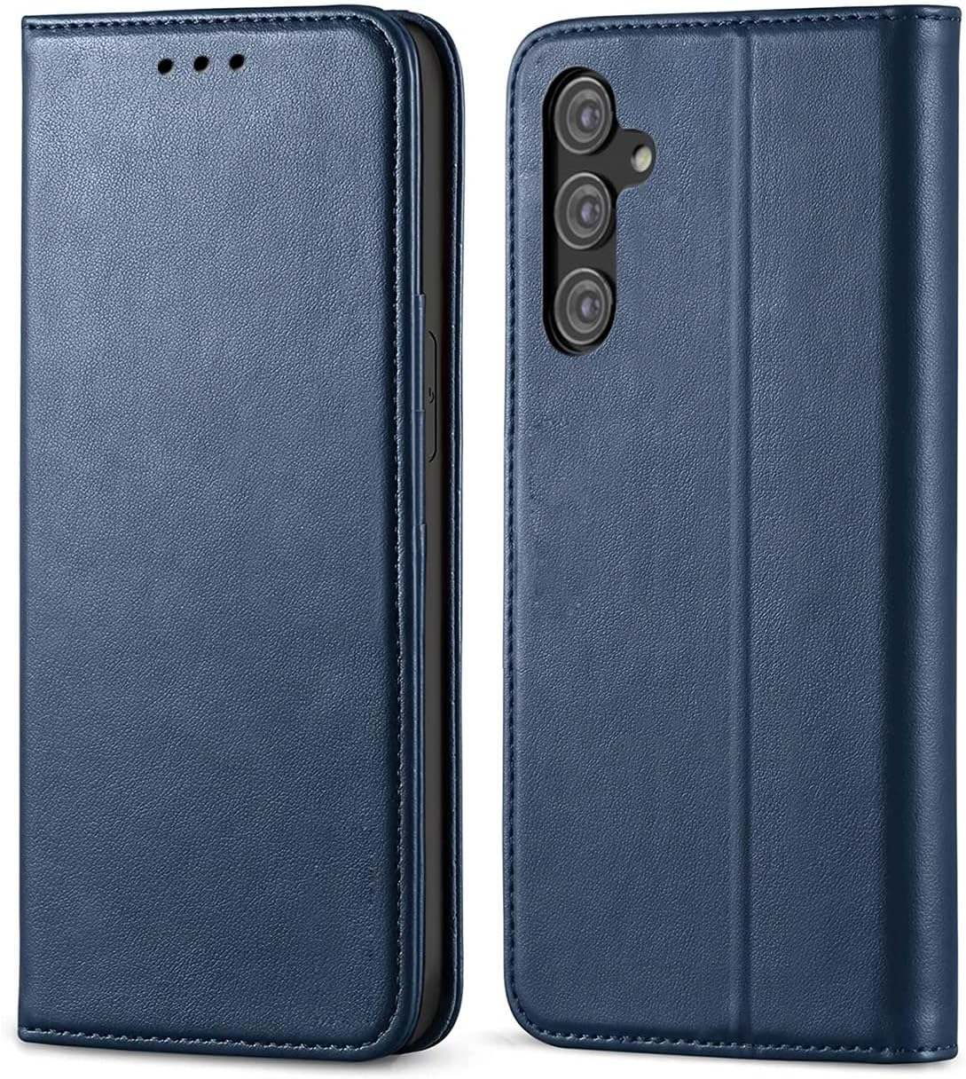 For Samsung Galaxy S23 FE 5G (6.4 Inch) Case, FORZARMOR Wallet Cover PU Leather Pockets Shockproof Magnetic Flip Kickstand Card Holder (Blue)