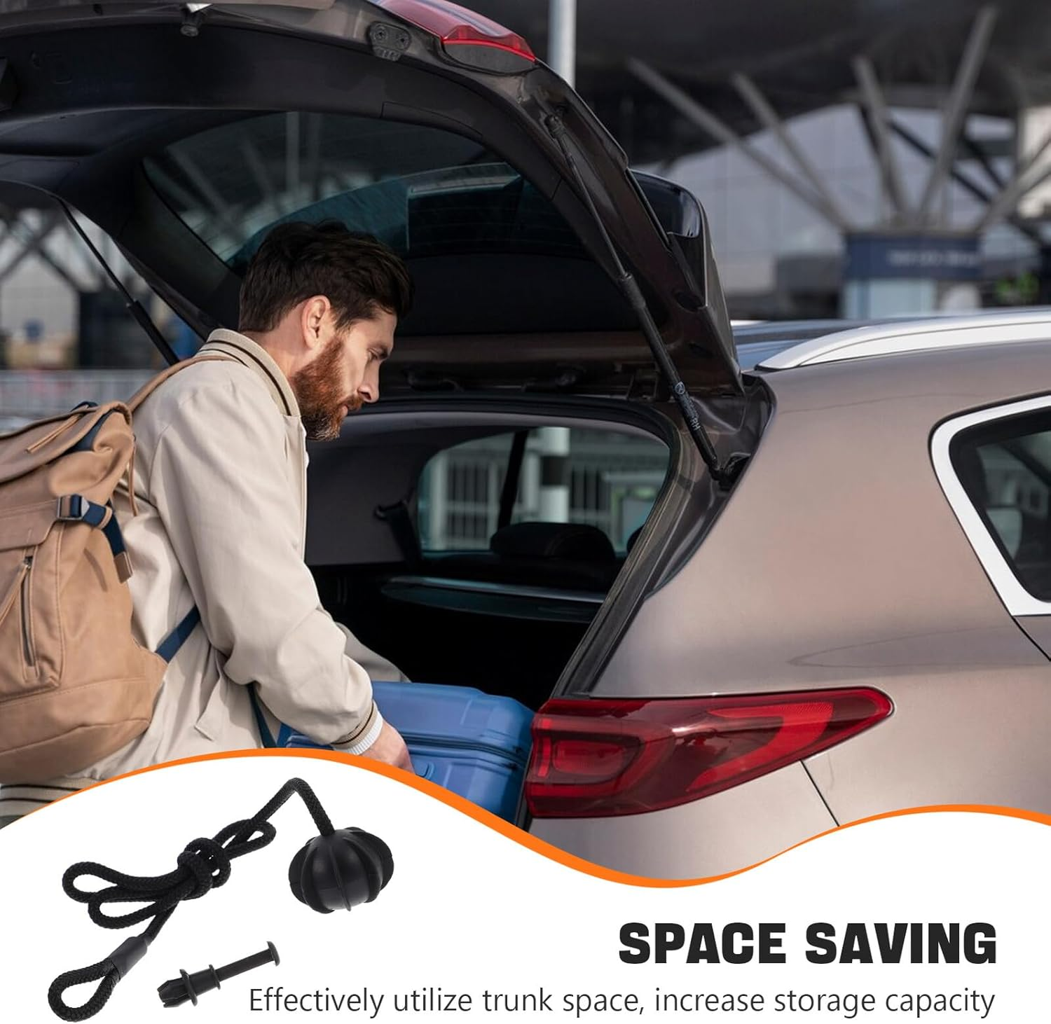 Abaodam 2 Sets Adjustable Rear Parcel Shelf Strings with Clips for Car Trunk Organiser Elastic Bungee Cords for Secure Load Holding and Tidy Storage Easy Installation No Tools Required image number 5