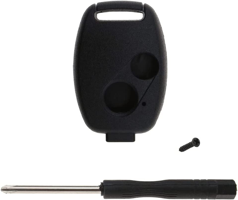 Geli Black 2-Button Empty Remote Key Fob Case Cover with Screwdriver Compatible with Jazz Compatible with Civic Compatible with Accord CRV FRV HRV image number 6